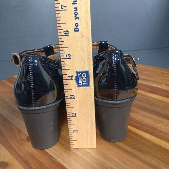 DADAWEN Womens Leather Classic T-Strap Platform Chunky Mary Jane Sz 9.5 Goth - Picture 8 of 16